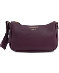 Emporio Armani - Pebbled Shoulder Bag With A Zip Closure And Adjustable Strap - Lyst