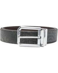 Etro - Paisley-Pattern Leather Belt - Lyst