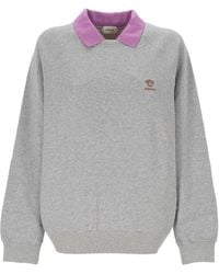 Versace - Katoenen Jersey Sweater Met Borduurwerk - Lyst