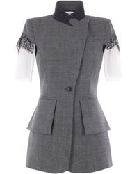 McQueen - Blazer A Maniche Corte - Lyst