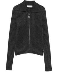 Victoria Beckham - Ribbed-Knit Zip-Up Cardigan - Lyst