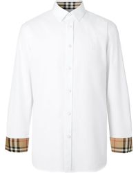 Burberry Overhemd Met Monogram Patroon - Wit