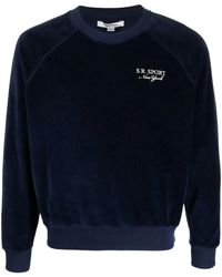 Sporty & Rich - Logo-Embroidered Long-Sleeve Sweatshirt - Lyst