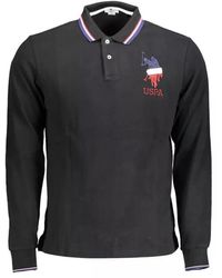 U.S. POLO ASSN. - Logo-Embroidered Long-Sleeve Polo Shirt - Lyst