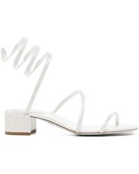 Rene Caovilla - Crystal Embellished Strappy Sandals - Lyst