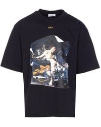 Off-White c/o Virgil Abloh - T-Shirt Met Print En Ronde Hals - Lyst