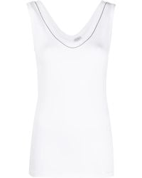 Brunello Cucinelli - Crystal-Detail Vest Top - Lyst
