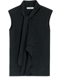 Lemaire - Tie-Neck Asymmetrical Sleeveless Cardigan - Lyst