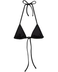 Prada - Interlock Fabric Triangle Bikini Top - Lyst