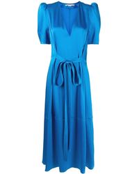 Stella McCartney - V-Neck Tied-Waist Midi Dress - Lyst