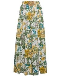 Cara Cara - Belted Floral-Print Maxi Skirt - Lyst