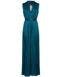 Max Mara - Belted Satin Jumpsuit - Lyst