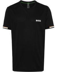 BOSS - Contrasting Stripe-detail T-shirt - Lyst