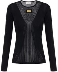 Elisabetta Franchi - Open-Knit T-Shirt - Lyst