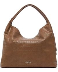 Liu Jo - Large Crocodile-Effect Tote Bag - Lyst