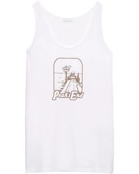 Prada - Printed Cotton Tank Top - Lyst
