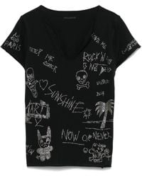 Zadig & Voltaire - T-Shirt À Ornements En Cristal - Lyst