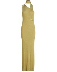 KARL LAGERFELD - Metallic Knit Maxi Dress - Lyst