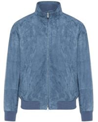 Enrico Mandelli - High-Neck Suede Jacket - Lyst