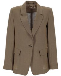 Marella - Single-Breasted Linen Blazer - Lyst