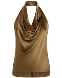 Adam Lippes - Cusette Silk Halter-Neck Top - Lyst
