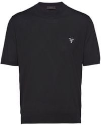 Prada - Camiseta con logo bordado - Lyst