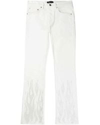 Purple Brand - Rhinestone-Flame Low-Rise Straight-Leg Jeans - Lyst