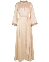 Baruni - Zayna Embroidered Belted Maxi Dress - Lyst