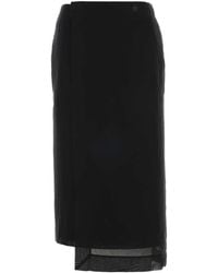 Carven - Asymmetric Wrap Midi Skirt - Lyst