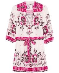 Twinset - Floral-Print Button-Fastening Midi Dress - Lyst