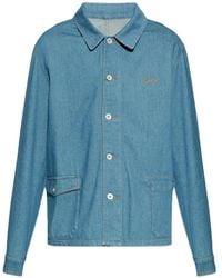 KENZO - Embroidered-Logo Denim Jacket - Lyst