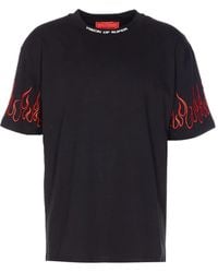 Vision Of Super - Embroidered-Flame Crew Neck T-Shirt - Lyst