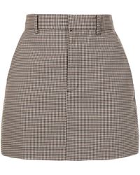 B+ AB Plaid Mini Skirt - Brown