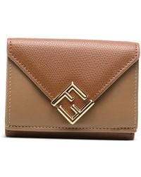 Fendi - Diamonds Logo-Plaque Leather Wallet - Lyst