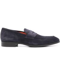 Santoni - Mocasines penny con puntera redonda - Lyst