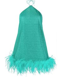 Oséree - Robe courte Lumière bordée de plumes - Lyst