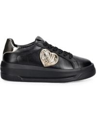 Love Moschino - Baskets À Plaque Logo Motif Cœur - Lyst