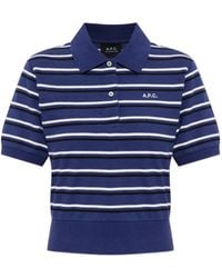 A.P.C. - Oceane Horizontal-Stripe Polo Top - Lyst