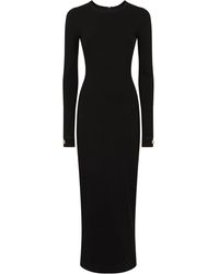 Dolce & Gabbana - Midi-jurk Met Lange Mouwen En Logo-applicatie - Lyst