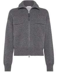 Brunello Cucinelli - Cashermere Zipped Cardigan - Lyst