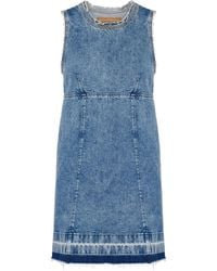 Moschino - Appliquéd Denim Minidress - Lyst