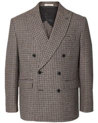 SELECTED - Checked Double-Breasted Blazer - Lyst