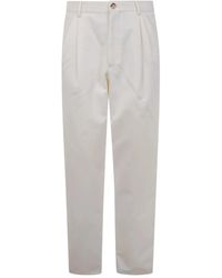 Brunello Cucinelli - Pantalon En Coton À Design Plissé - Lyst