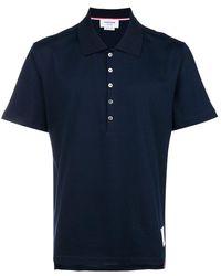 Thom Browne - Logo-patch Short-sleeve Polo Shirt - Lyst