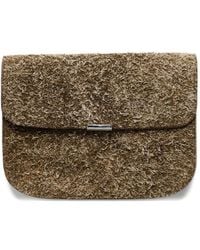 Lemaire - Soft Tab Suede Wallet - Lyst