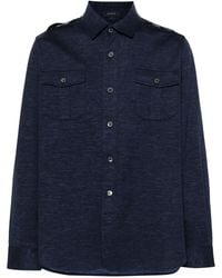 Sease - Mélange-Effect Virgin Wool-Silk Shirt - Lyst