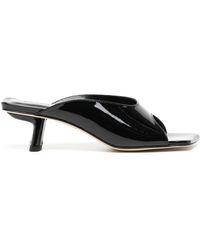 BY FAR - High-shine Leather Sandals - Lyst