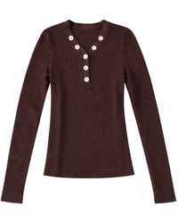 TREDICITREDICI - Ribbed-Knit Button-Up Sweater - Lyst
