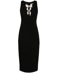 Nissa - Bow-Detail Crepe Midi Dress - Lyst