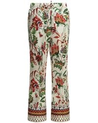 Samantha Sung - Floral-Print Silk Trousers - Lyst